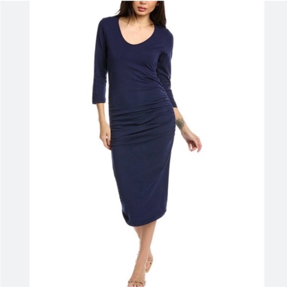 Michael Stars Navy Blue 3/4 Sleeve Midi Dress Size Small NWOT